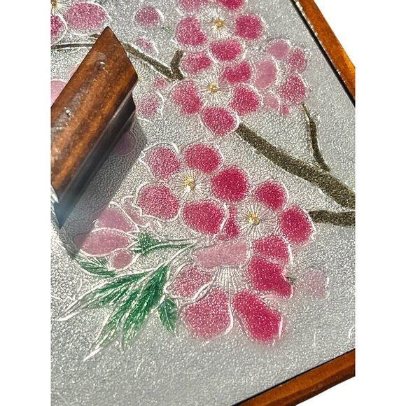 Sakura Cherry Blossom Enamel & Wooden Box With enamel Lid - Picture 4 of 12